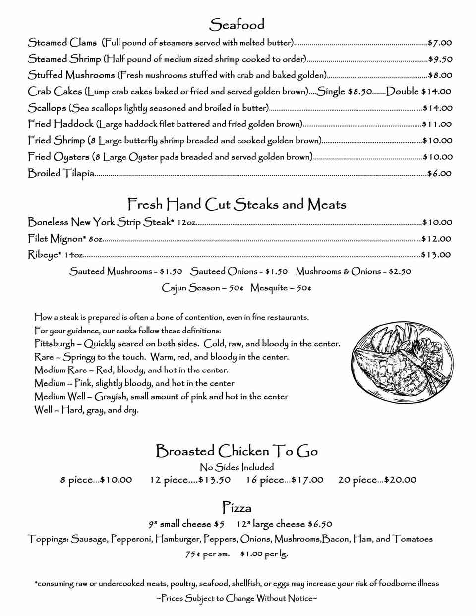 Menus for the Hanover Eagles for you to view!