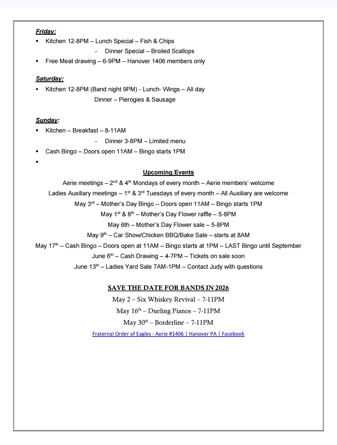 eagles newsletter 041526